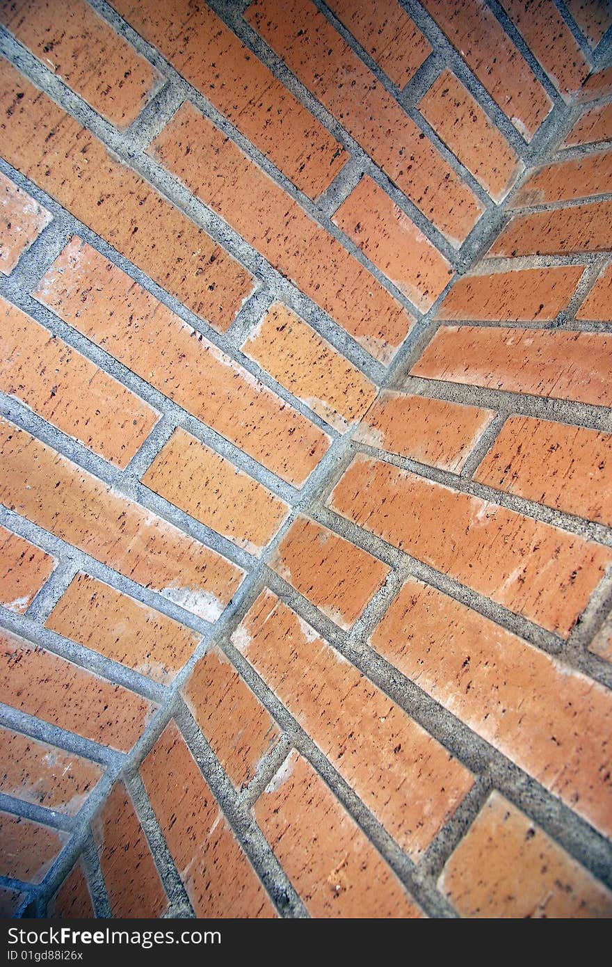 Bottom of wall built with bricks. Bottom of wall built with bricks