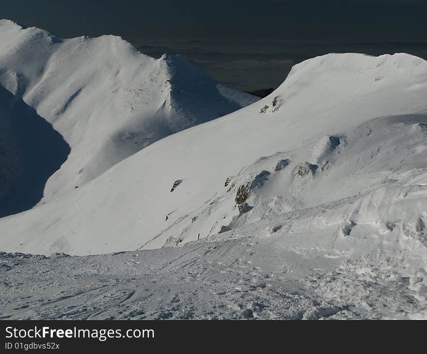 Winter season on high mountains. Winter season on high mountains