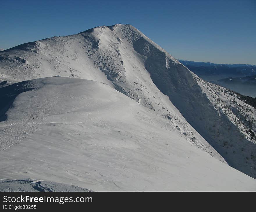 Winter season on snowy mountain. Winter season on snowy mountain