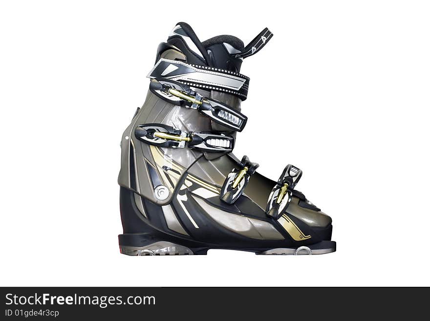 A downhill boot under the light background