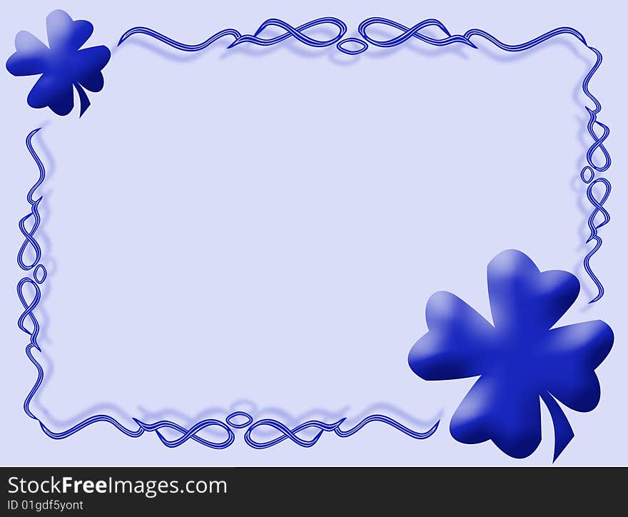 Clover background with colors, frame and decorations