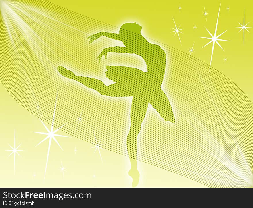 Classical dancer dancing in the stars and in the light. Classical dancer dancing in the stars and in the light