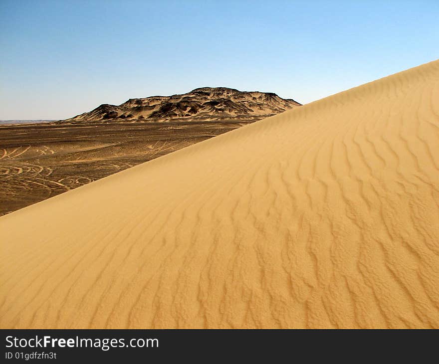 Scenic view of the Black Desert in Egypt