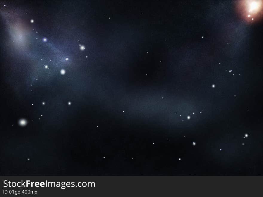 Digital created starfield with cosmic Nebula