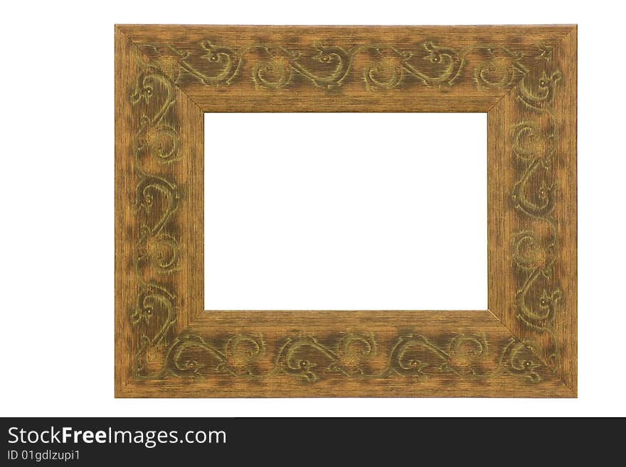 The frame for a photo or painting on a white background