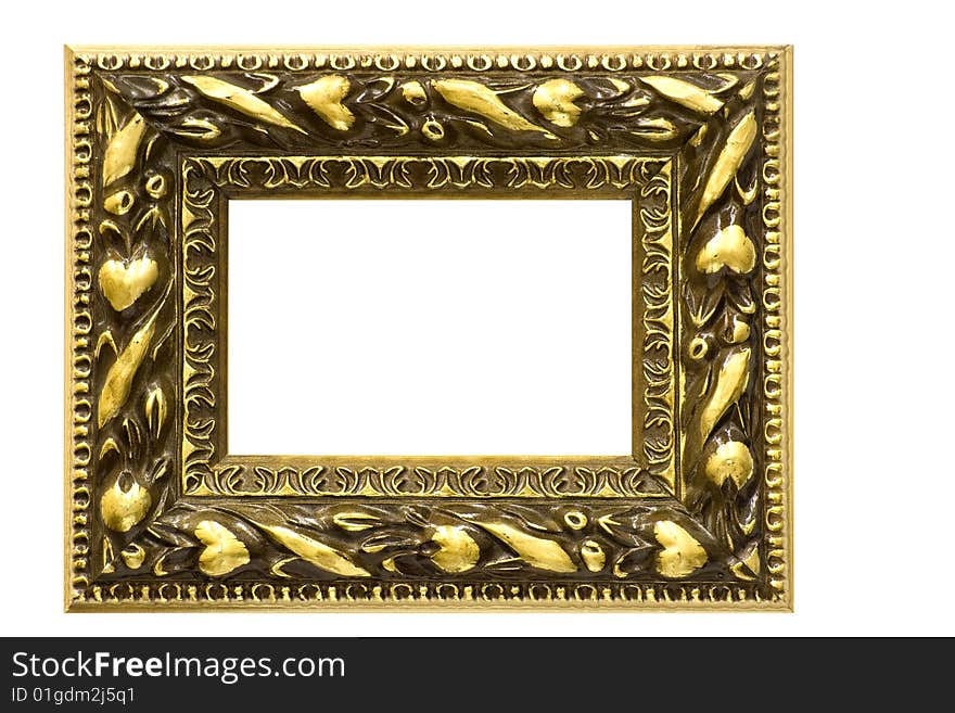 The frame for a photo or painting on a white background