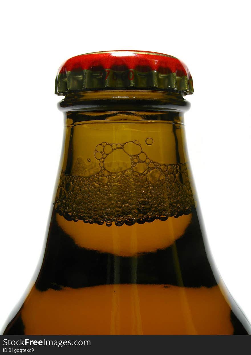 Detail of brown beer bottle