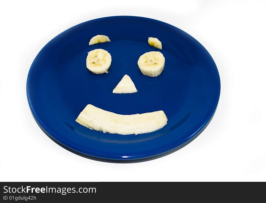 Banana Face on Plate