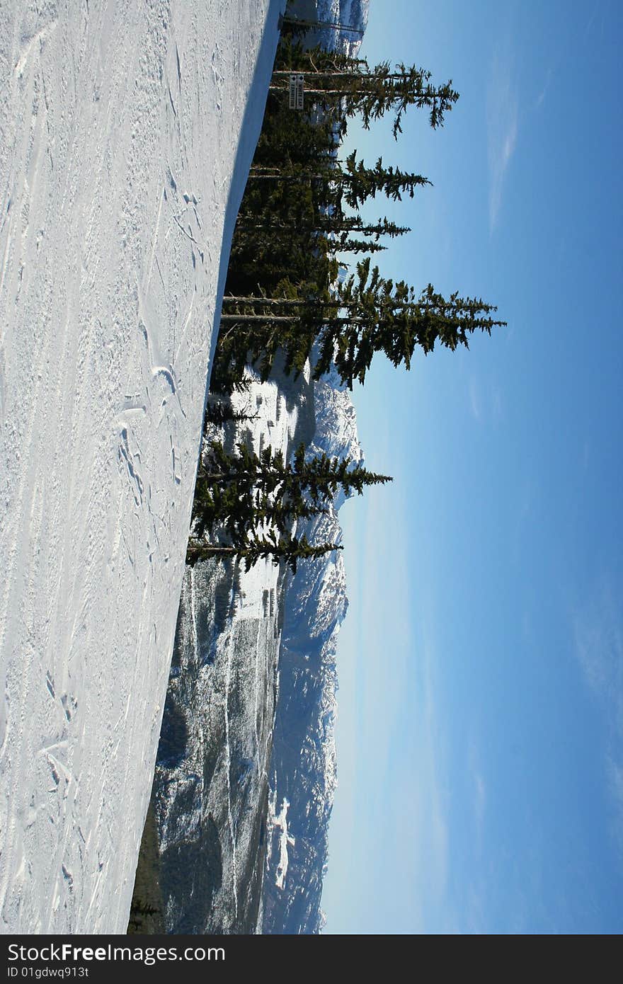 Ski lift ot the top of the mountain in a sunny day. Ski lift ot the top of the mountain in a sunny day