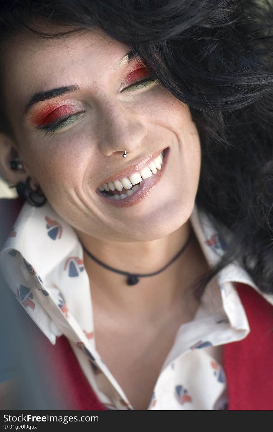 Portrait of a beautiful freckled young woman. Portrait of a beautiful freckled young woman