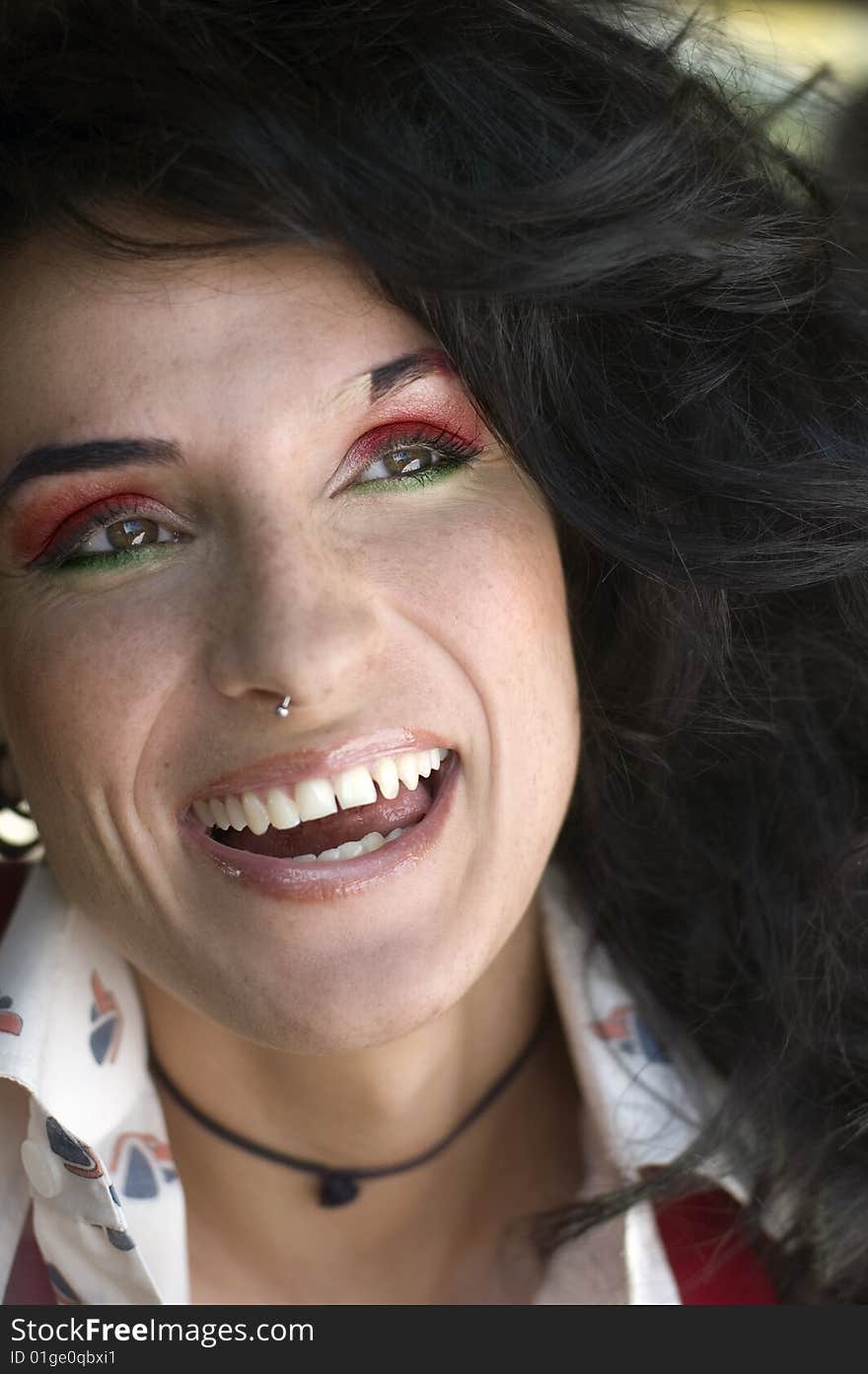 Portrait of a beautiful freckled young woman. Portrait of a beautiful freckled young woman