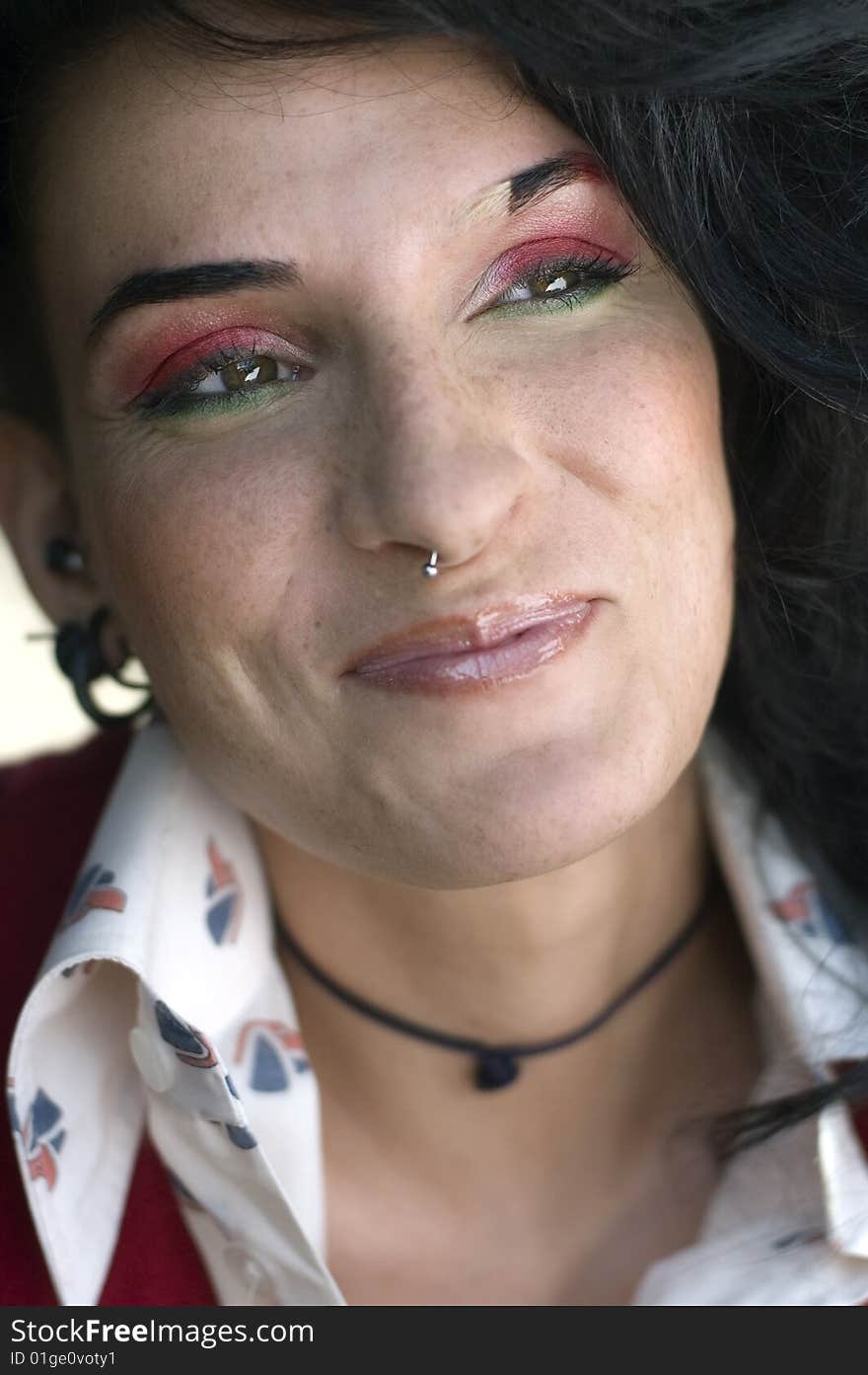 Portrait of a beautiful freckled young woman. Portrait of a beautiful freckled young woman