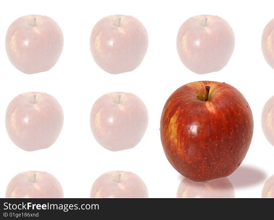 Background with fresh red apples on white. Background with fresh red apples on white.