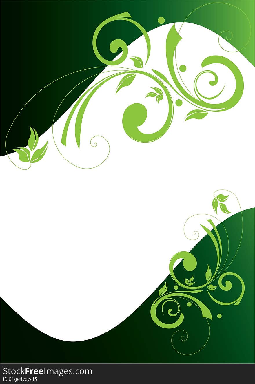 Green decorative border or frame decoration. Green decorative border or frame decoration