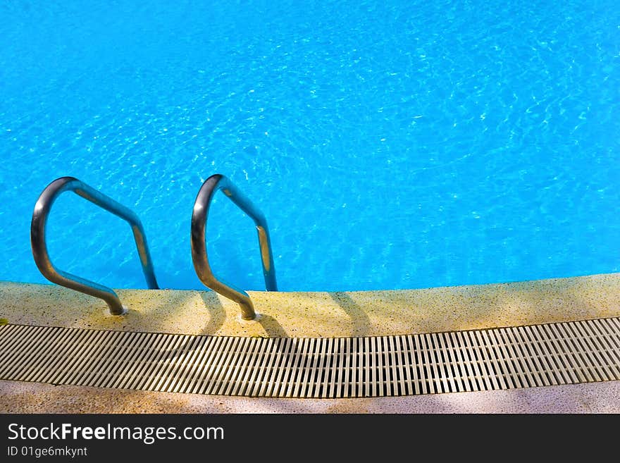 Staircase to swimming pool, sport background