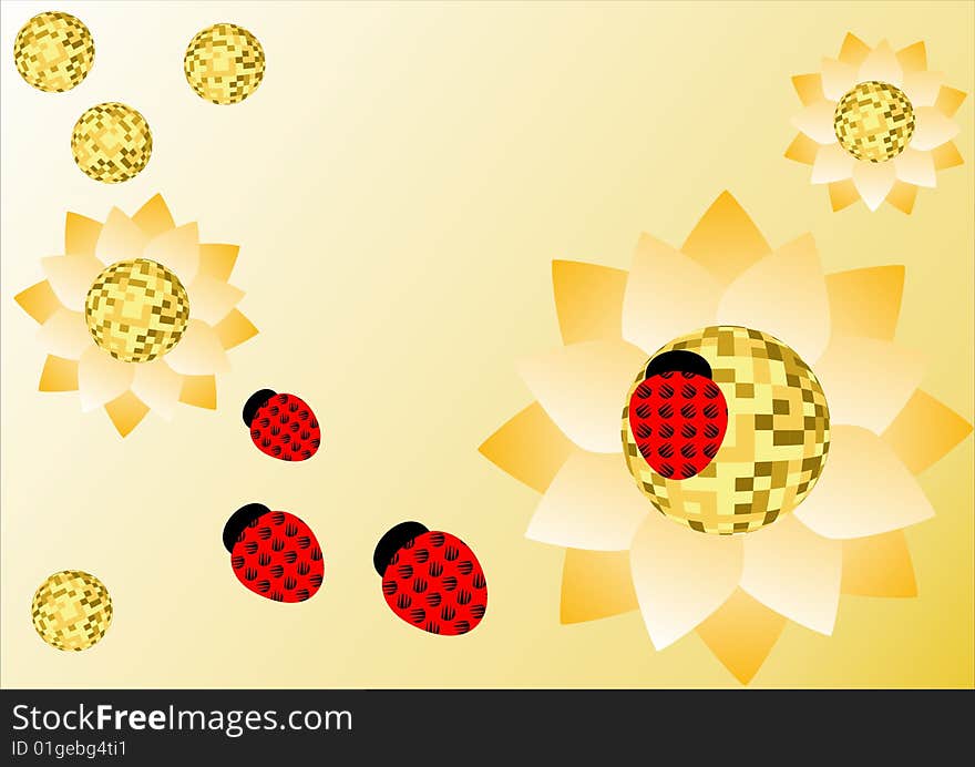 Abstract vector of colorful sunflowers field. Abstract vector of colorful sunflowers field