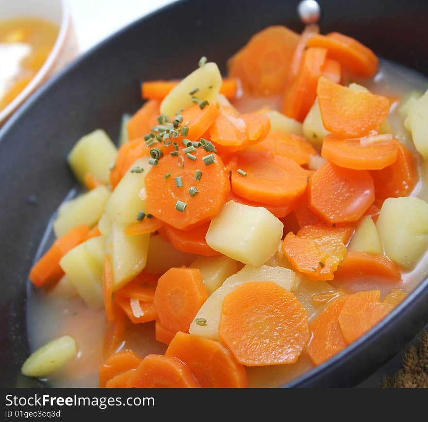 A fresh stew of potatoes and carrots