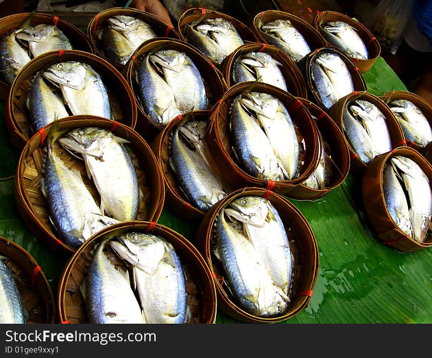 Tunna fish at ampawa water market in thailand. Tunna fish at ampawa water market in thailand