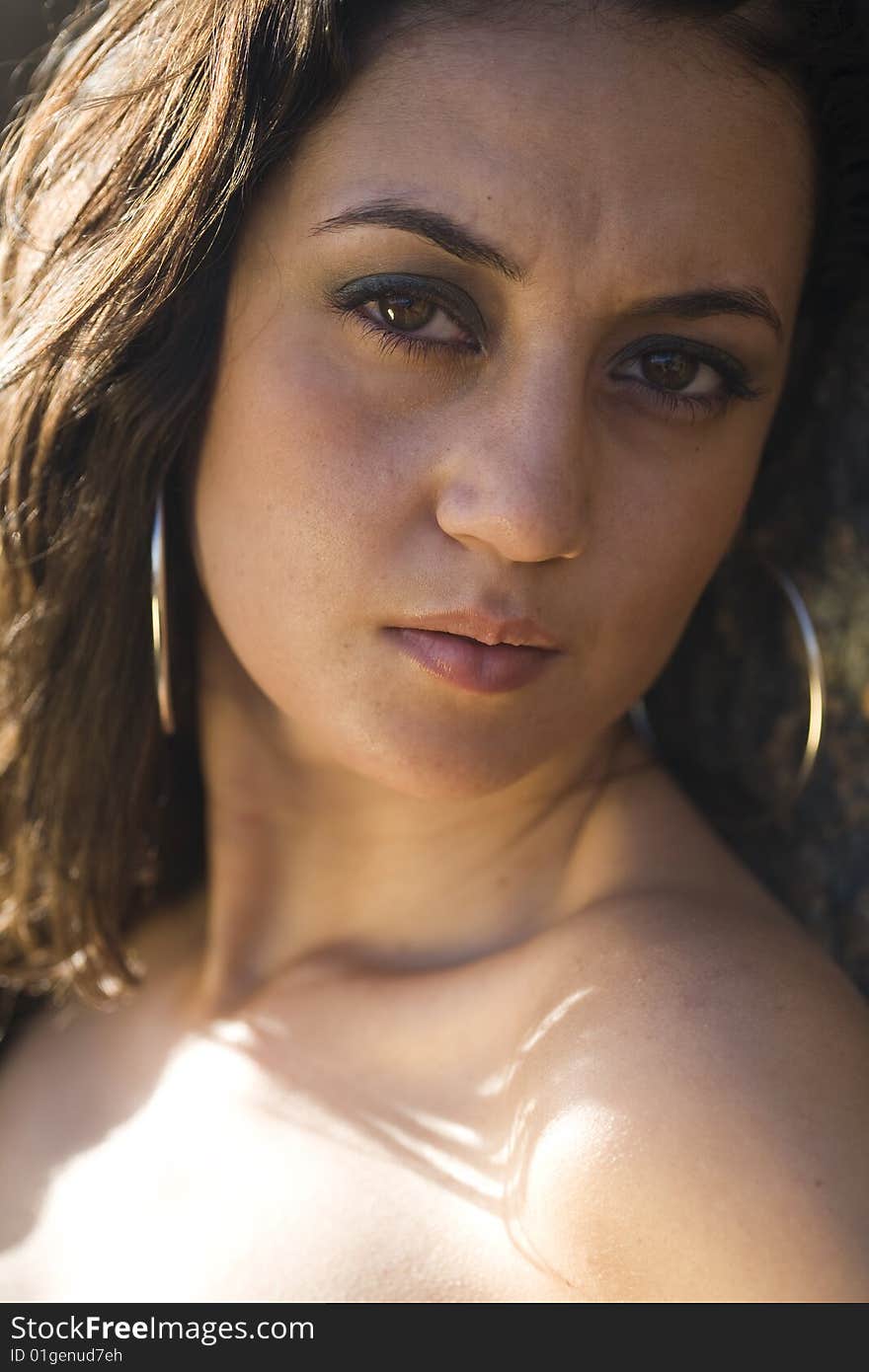 A young brazilian brunette close-up.