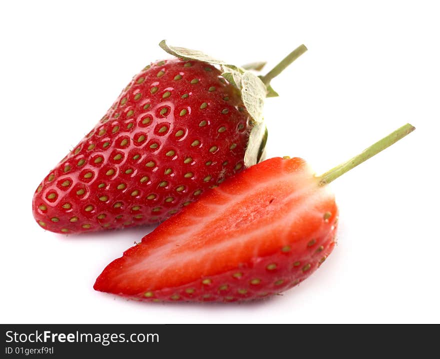 Fresh strawberry on a white background