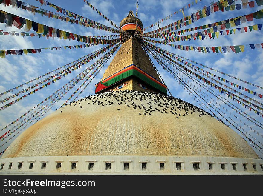 Buddhist temple bodhnath in kathmandu, nepal. Buddhist temple bodhnath in kathmandu, nepal