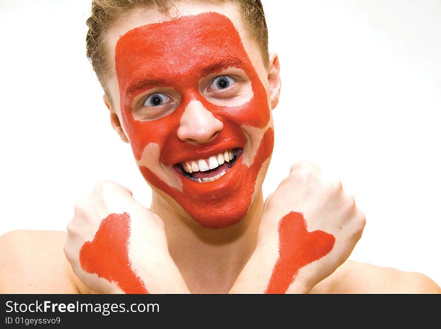 Smiling Man With Painted Face