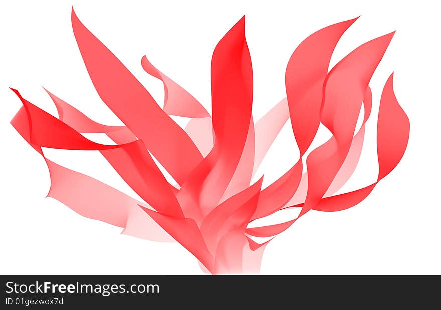 Digital painting - colorful red strokes on white background with shape of flower. Digital painting - colorful red strokes on white background with shape of flower.