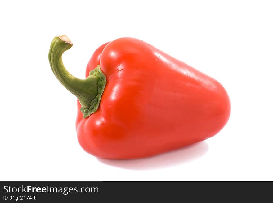 Red pepper isolated on white background.