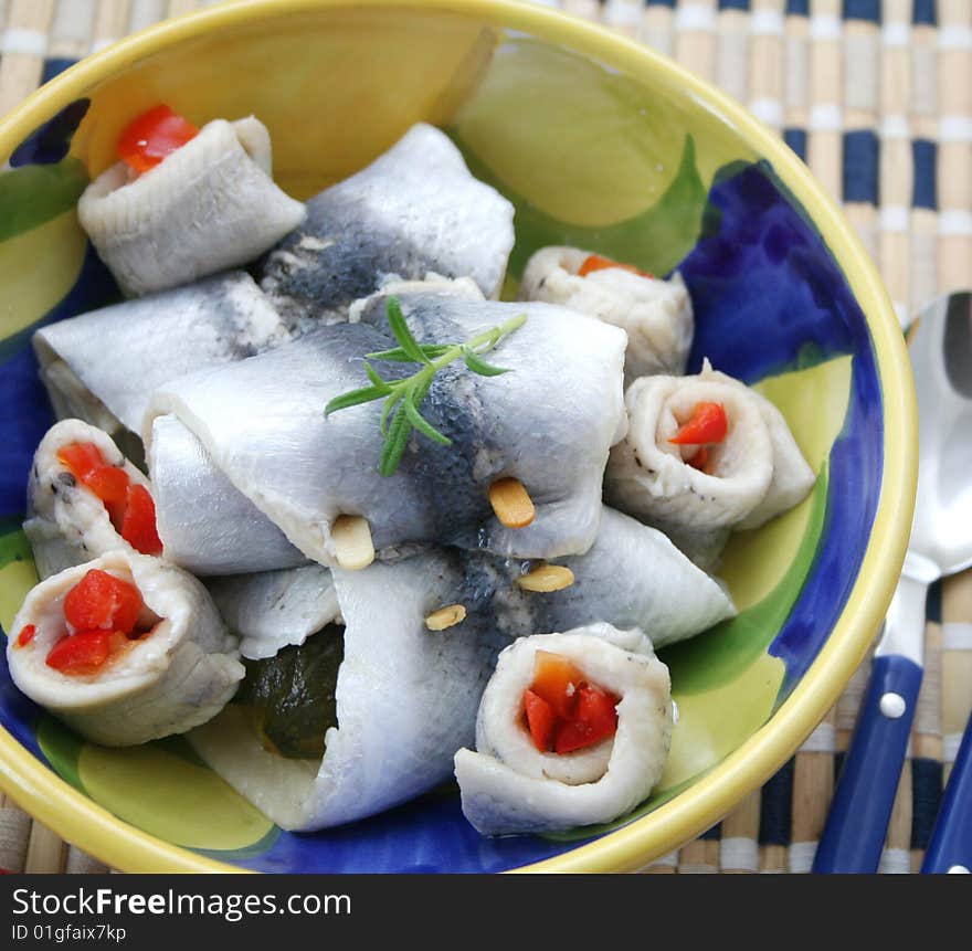 Some fresh fish with paprika and rosemary