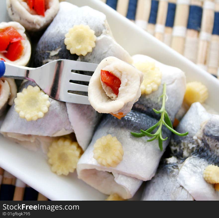 Some fresh fish with paprika and rosemary