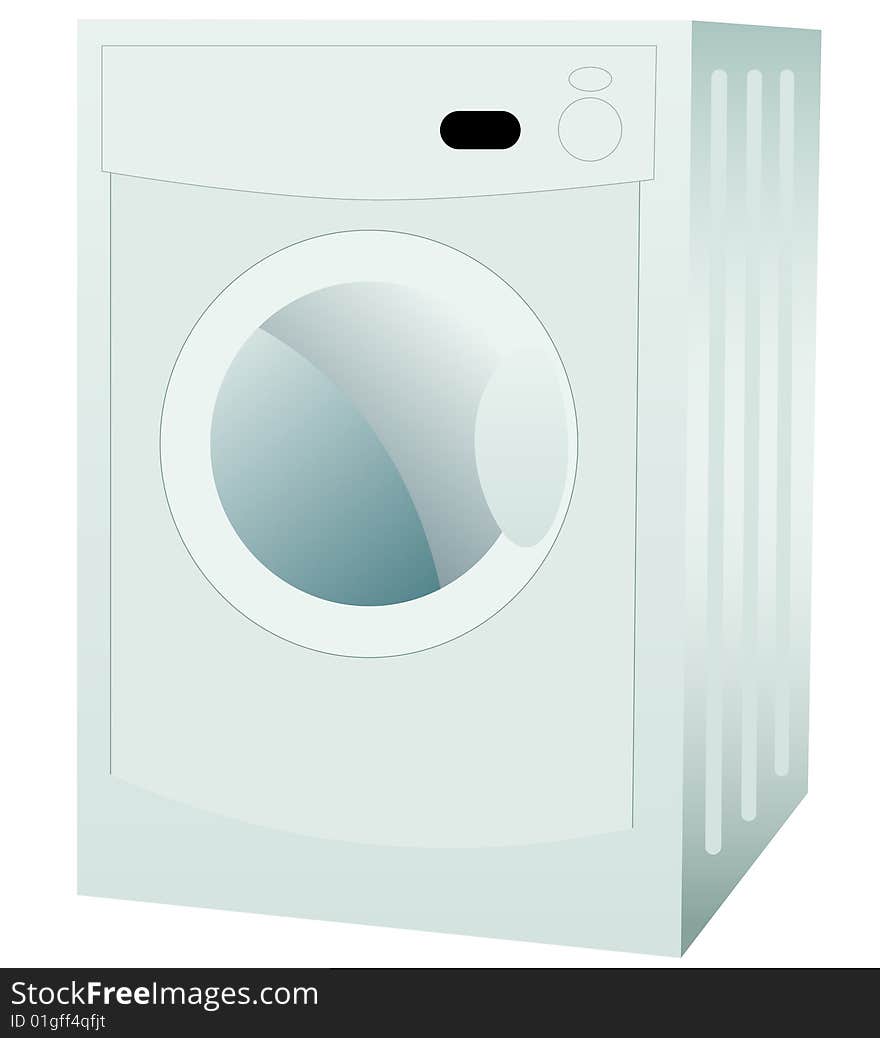 Washing machine on white background, vector illustration