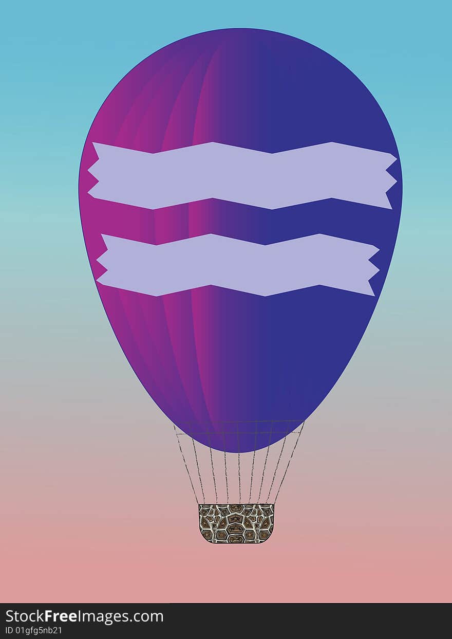 Hot air balloon with basket