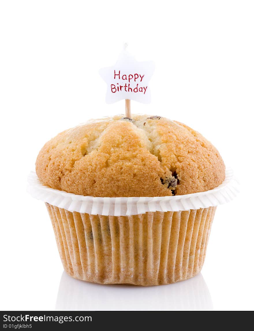 Tasty muffins isolated on white background