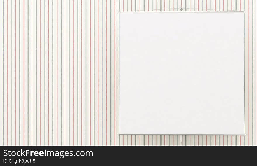 Striped banner from white wallpaper. Striped banner from white wallpaper