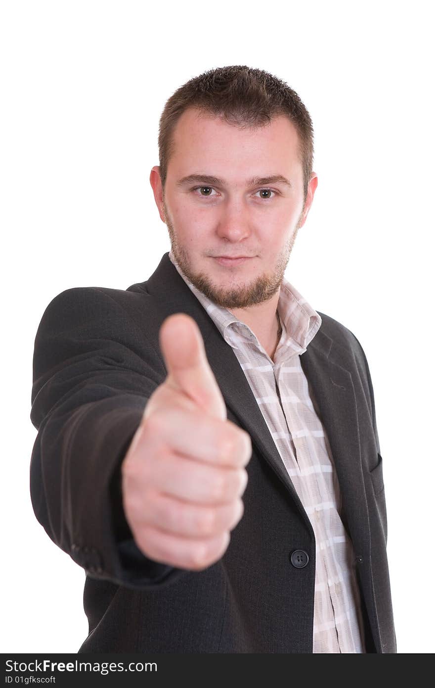 Happy casual man over white background