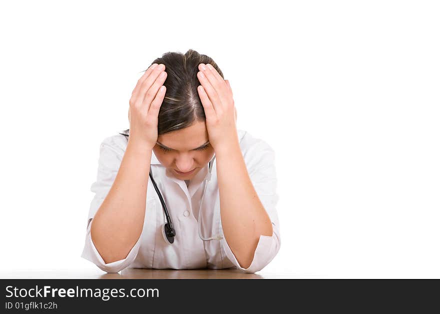 Female doctor at desk