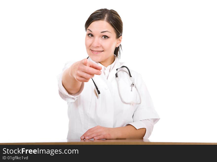 Female doctor at desk