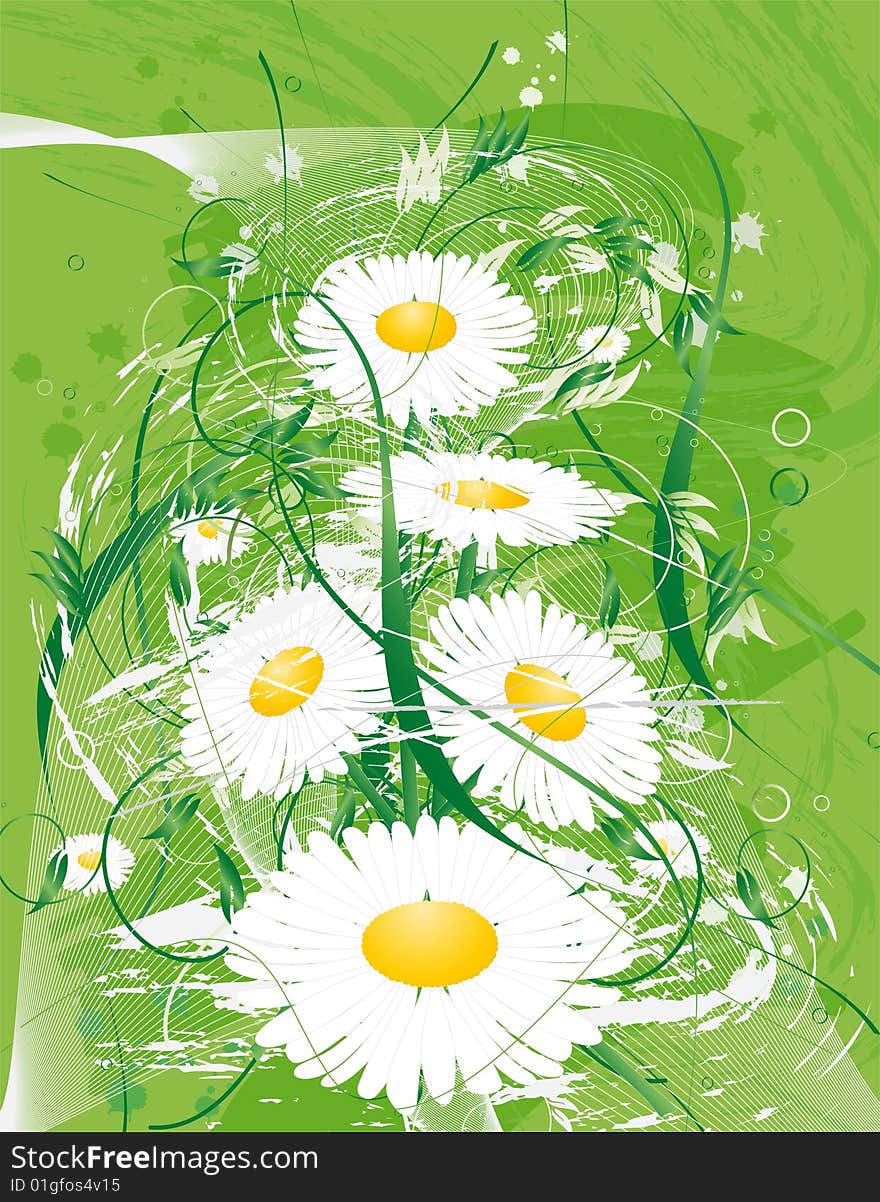 Illustration of flower grunge background. Illustration of flower grunge background