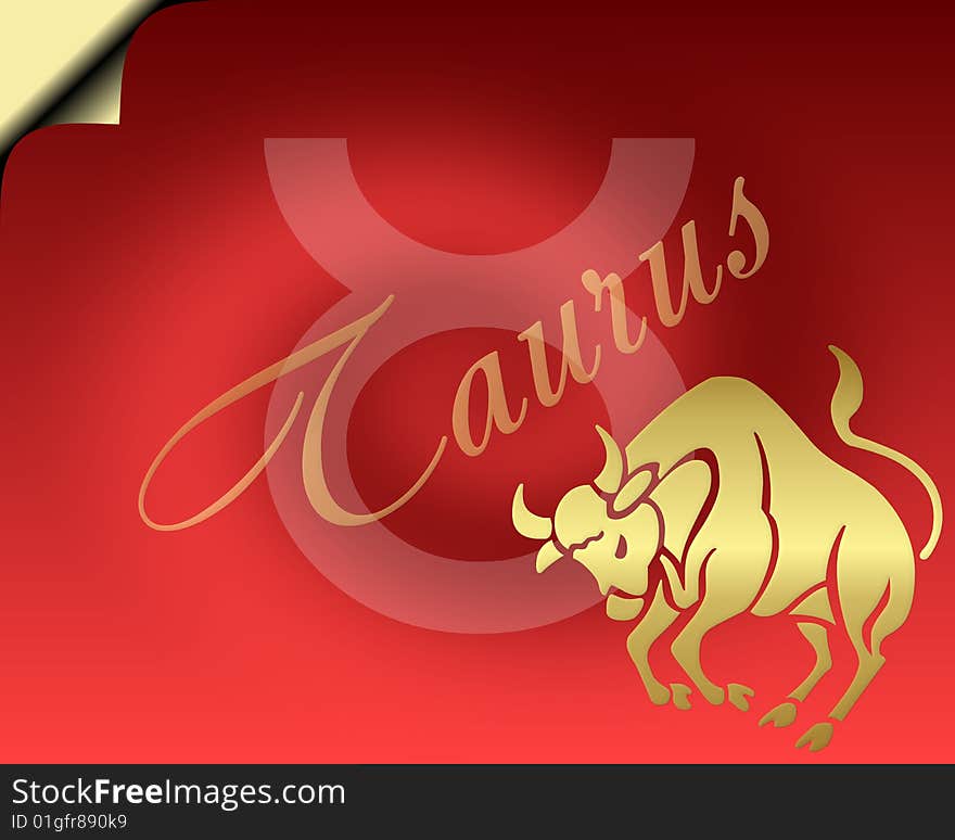 Taurus zodiac card- zodiac theme. Taurus zodiac card- zodiac theme