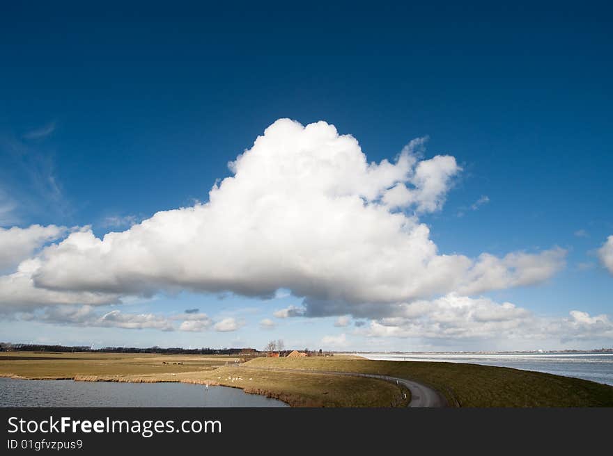 Dutch landscape in winter