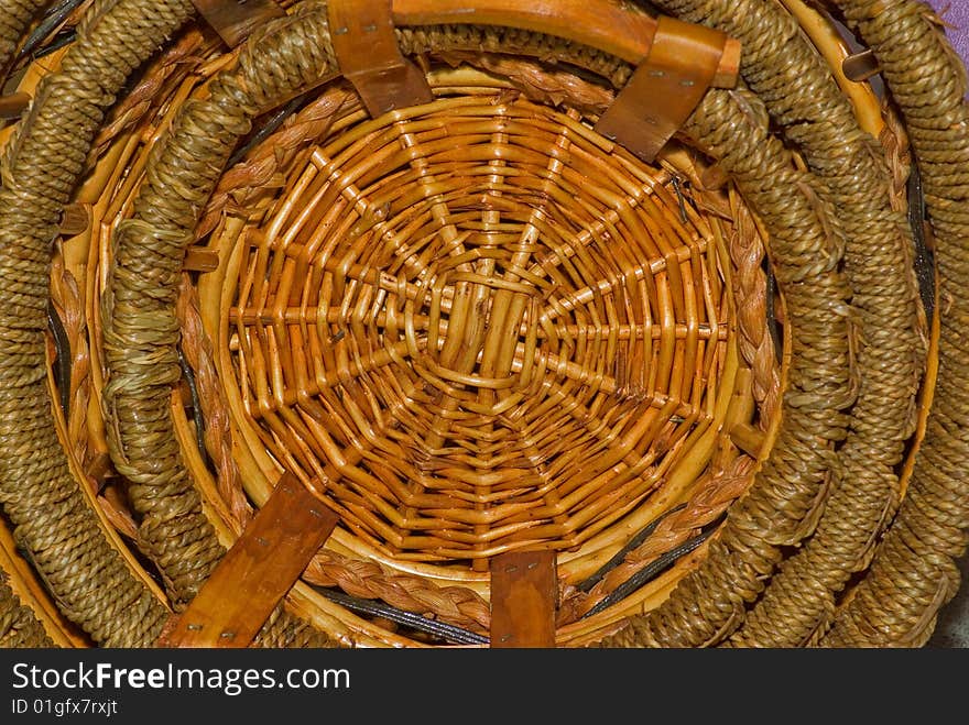 Background.empty straw basket, with shadow.