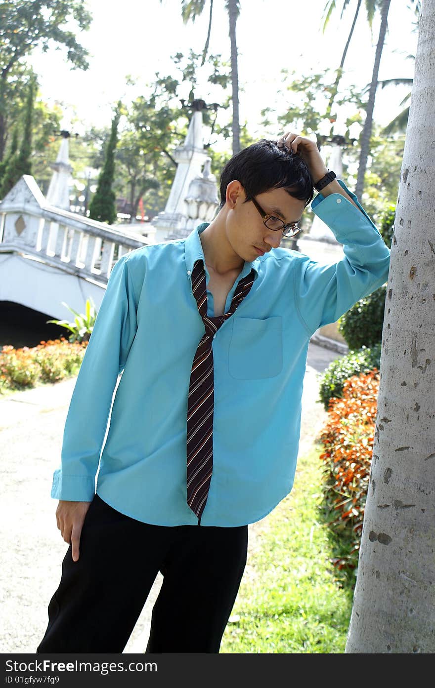 Young boy fashion with glasses