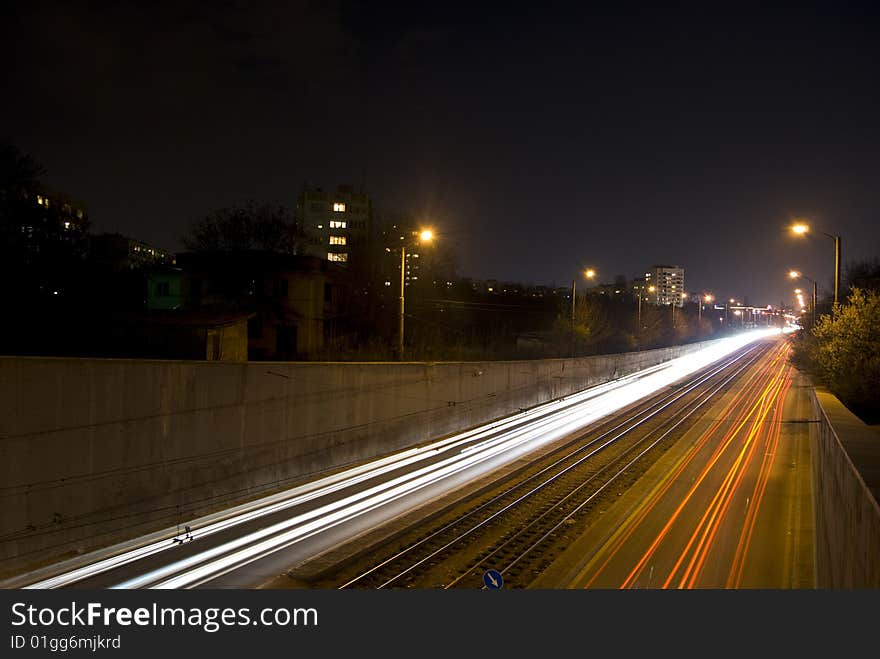 Highway at night