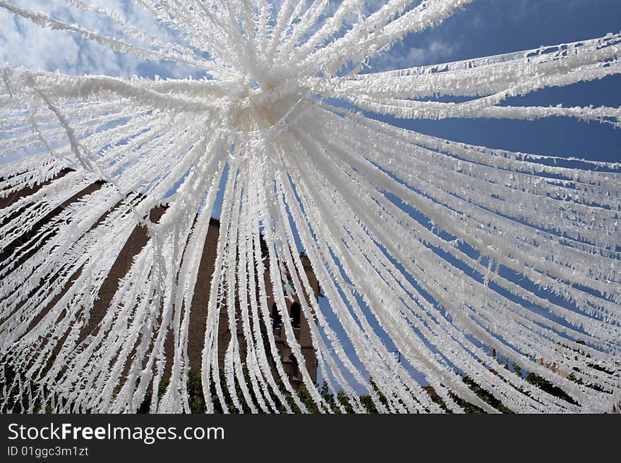 Decoration of paper strips in a village in Majorca