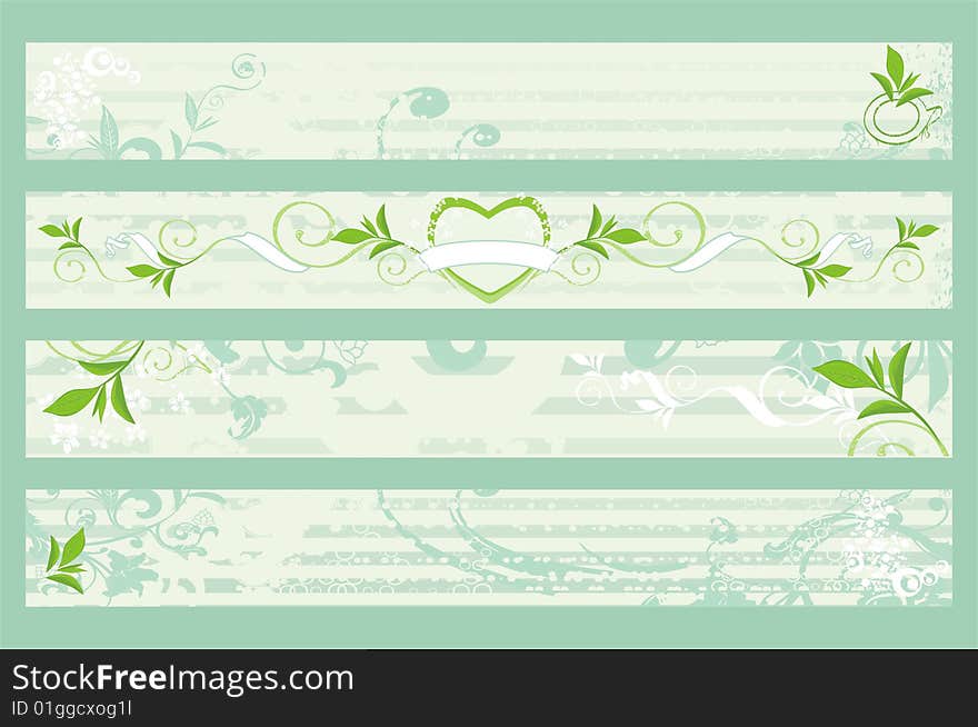 Set of decorative banners  illustration. Set of decorative banners  illustration