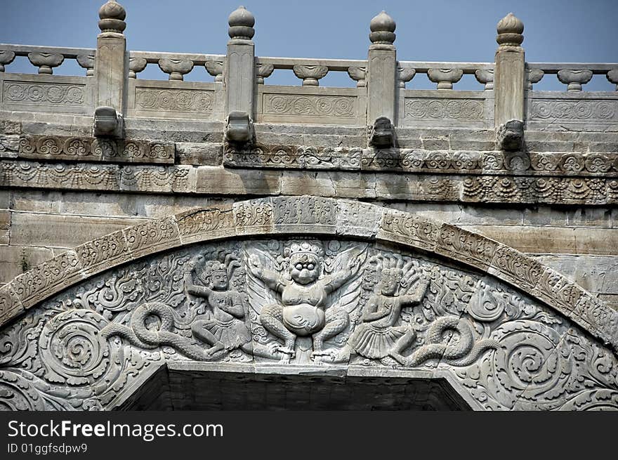 Detail of the gate to the great wall near beijing