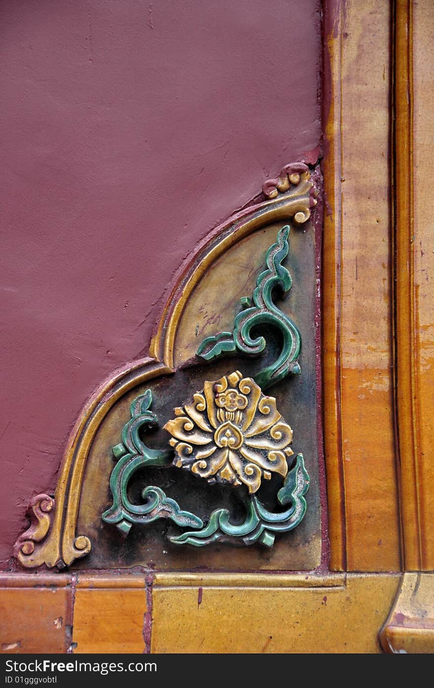 Ceramic decoration of a wall in china. Ceramic decoration of a wall in china