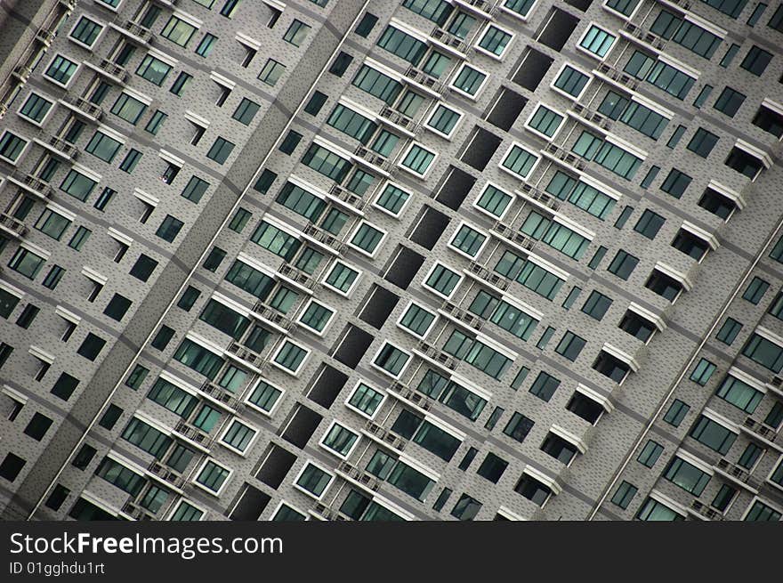 Detail of a large building of hong kong, china. Detail of a large building of hong kong, china