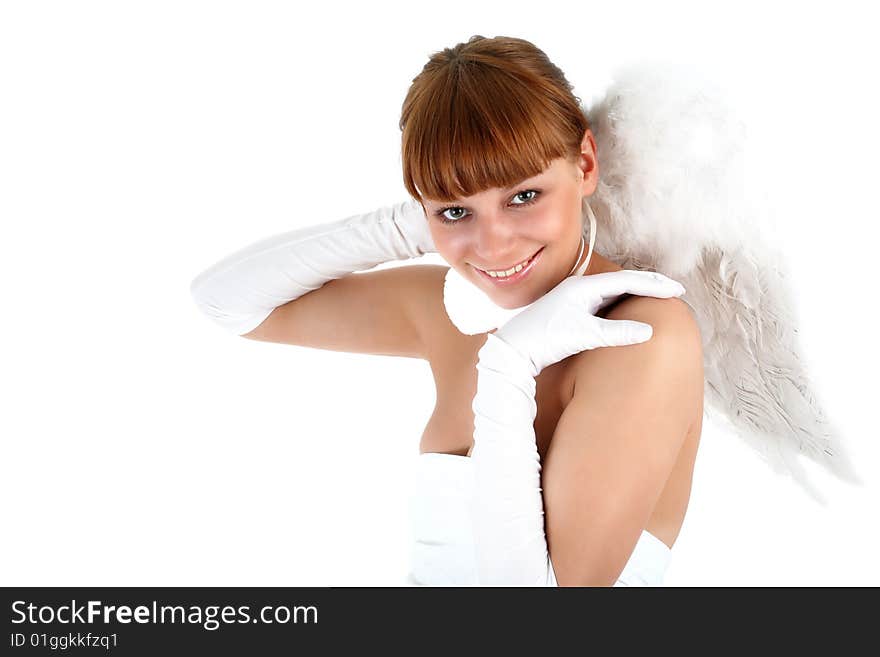 Lovely angel isolated on white