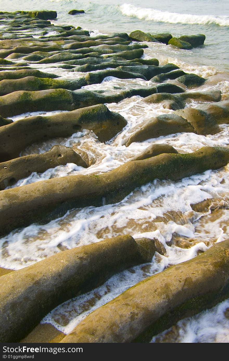 Coast erosion of the waves